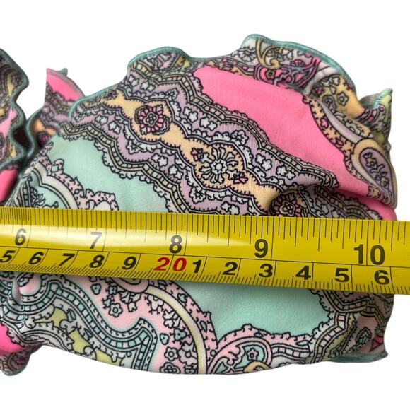 Victoria's Secret Strapless Bikini Top Pink & Blue Paisley Size Small S EUC - Picture 4 of 5